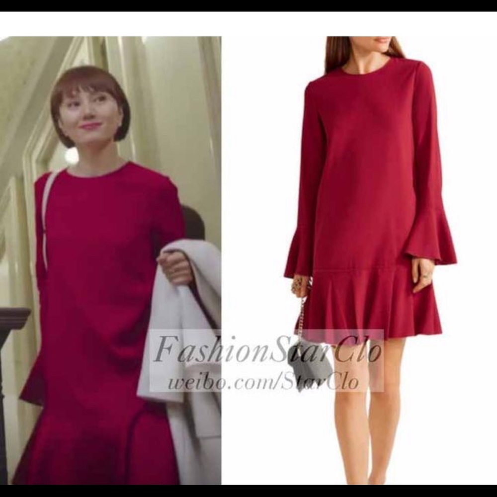 Theory bell sleeve midi dress